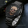 WWOOR 8867 Men Watches Skull Watch Stainless Steel Quartz Watch Fashion Wristwatches Steel Mesh Reloj Hombre